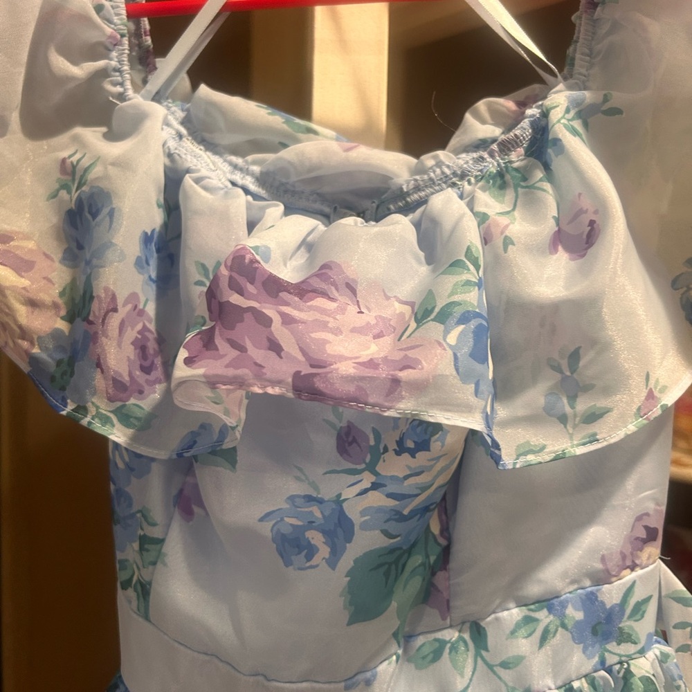 B Darlin Blue and White Dress